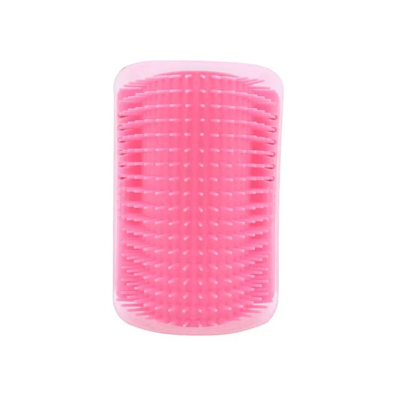My Store pink wall mounted pet grooming massage brush with soft bristles for cats and dogs