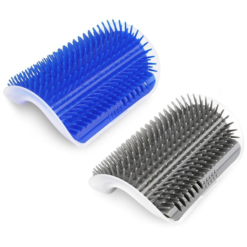 My Store wall-mounted blue and grey pet grooming massage brushes with soft bristles for cats and dogs